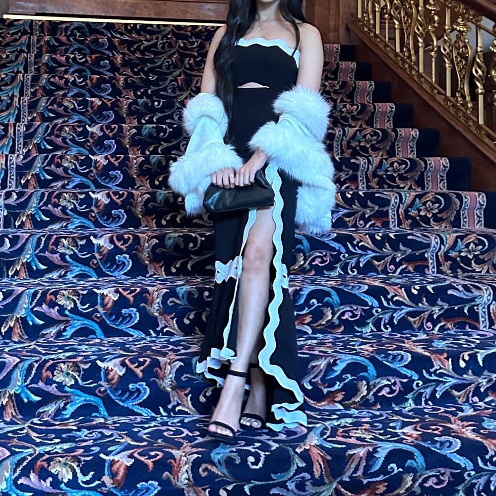 Black and white gala dress